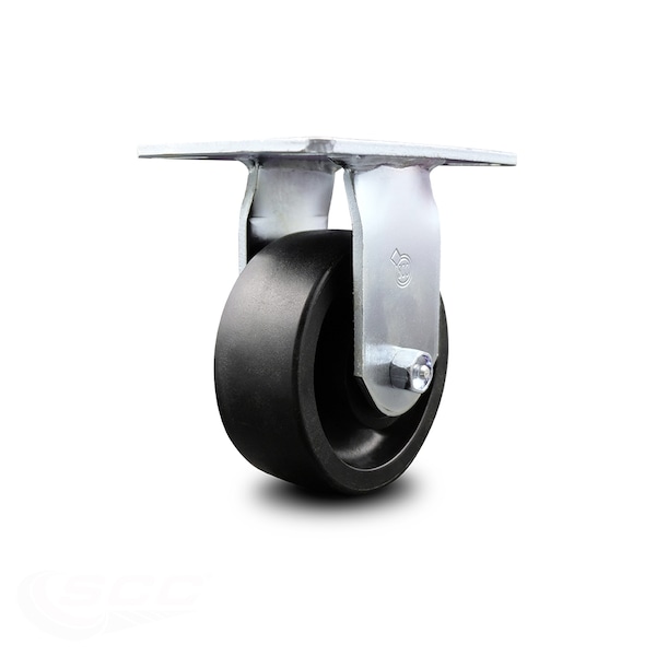 5 Inch Heavy Duty Top Plate Glass Filled Nylon Rigid Caster with Ball Bearing